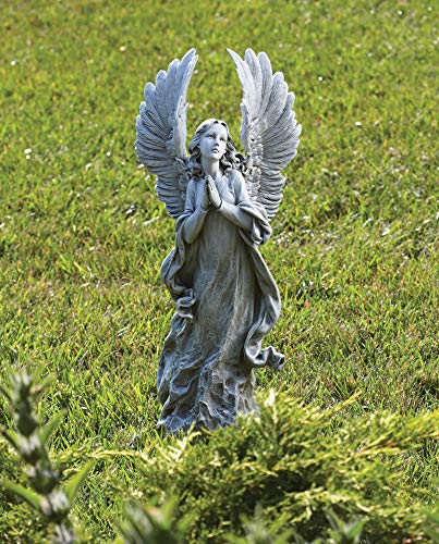 Estatua ángel rezando de resina 21 pulg miniatura 6