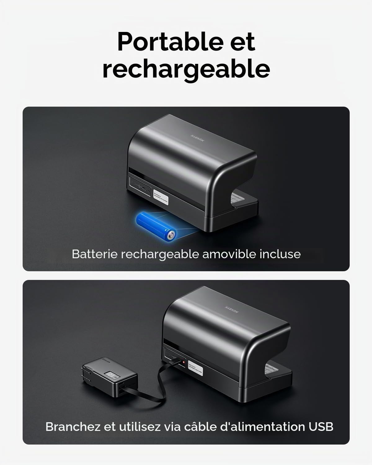 MUNBYN IMC26 Détecteur de faux billets euros portable, machine détecteur faux billets, UV & Lumière Blanche, Rechargeable USB-C, détecteur billet euros, Multi-Devises $/£/€ de Billets et Documents