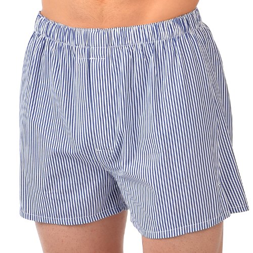 Majestic Men's Basic All-Cotton Boxers Blue/White 34
