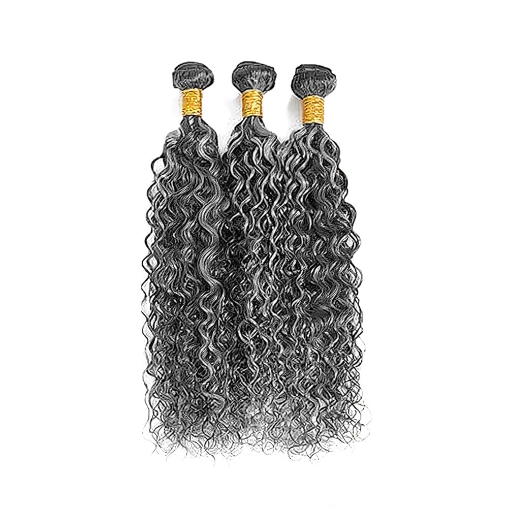 16 18 20 Inch P1Bgrey Bundle Ombre Silver water wave Human Hair Bundles Fridnae Hair Salt And Pepper wet and wavy Bundles Two Tone Grey And Black Bundle