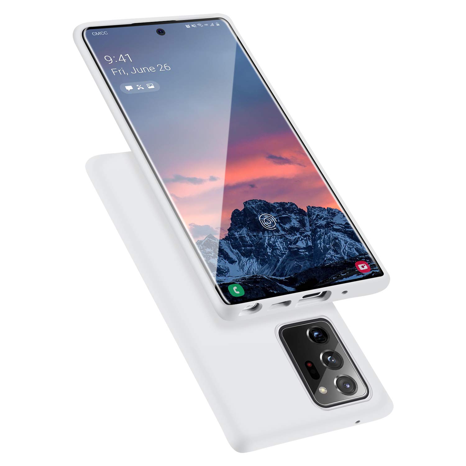 E Segoi Designed for Galaxy Note 20 Ultra Case, Liquid Silicone Gel Rubber Shockproof Case Soft Microfiber Cloth Lining Cushion Compatible with Note 20 Ultra 6.9inch (White)