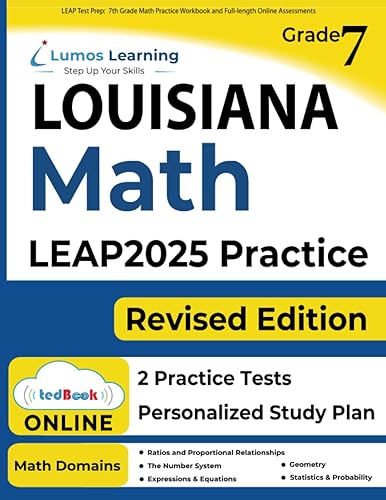 LEAP Test Prep: 7th Grade Math Practice Workbook and Full-length Online Assessments: LEAP Study Guide (LEAP by Lumos Learning)