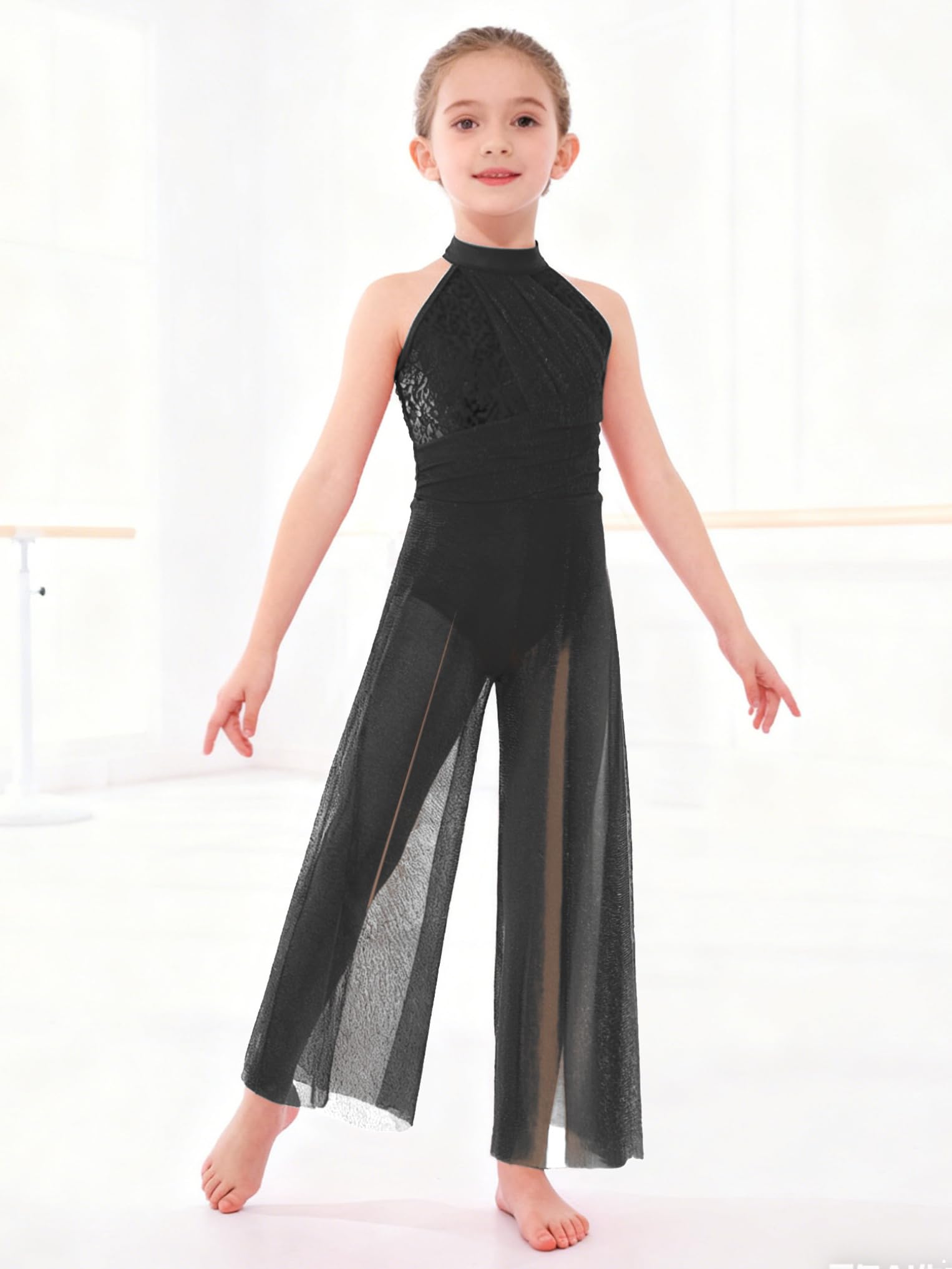 Oyolan Bambina Tuta Danza Balletto Lirico Tuta Danza Contemporanea Costume Paillette Unitard Ginnastica Abito da Balletto