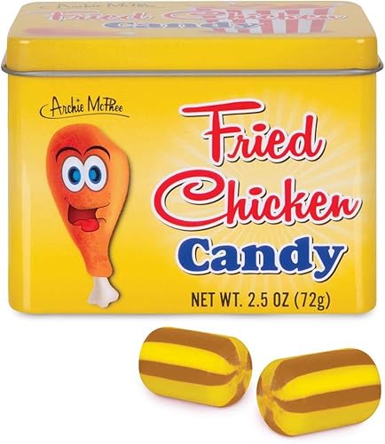 Caramelo con sabor a pollo frito - En lata coleccionable!