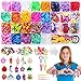 Toyssa Elastici per Braccialetti Kit DIY Elastici di Gomma per Braccialetti con Perline Ganci Ciondoli Kit Elastici Colorati per Fare Braccialetti Lavorare a Maglia Giocattolo per Bambini (Stile 1)