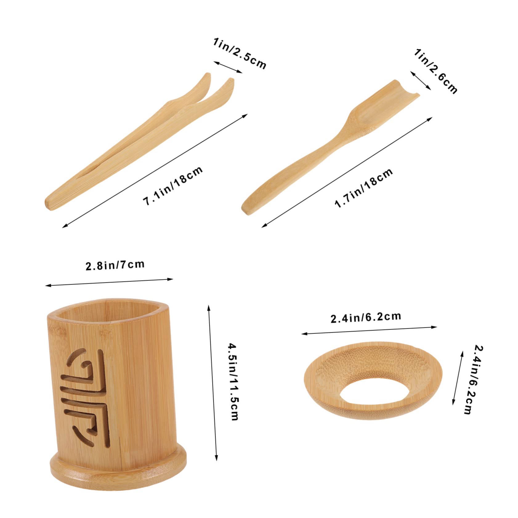 GLEAVI 6-piece Chinese Tea Set Tea Ceremony Accessories Bamboo Utensils Scoop Tools for Lovers