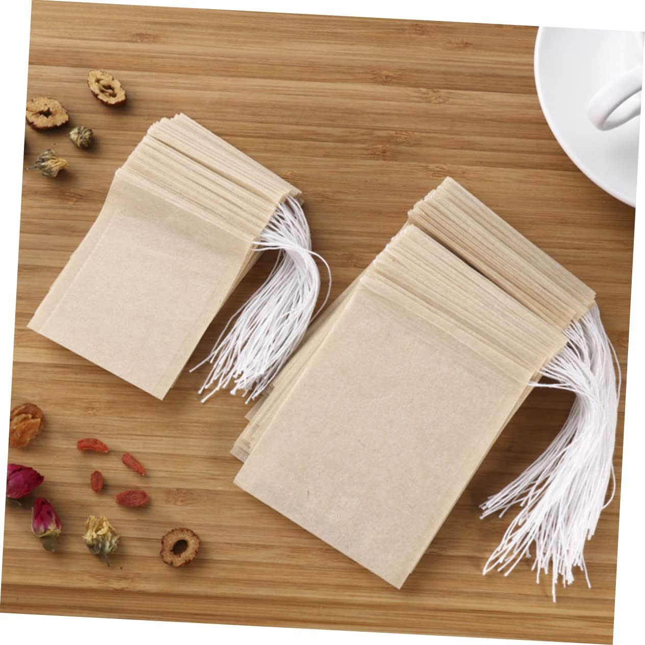 PRETYZOOM 600piezas Bolsas De Filtro De Té Desechables Diseño De Cordón Para Infusiones Hierbas y Marrones