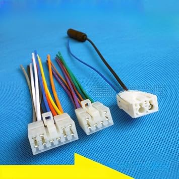 Compatible Car Audio Wiring Harness, with Antenna Adapter and Power Cord for Yaris Corolla RAV4 ABS Copper