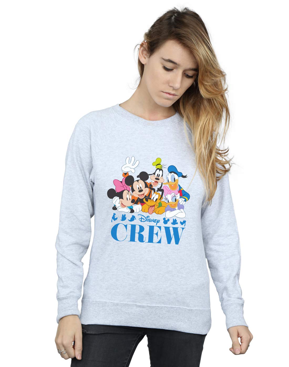 Absolute Cult Women's Sport Grey Disney Mickey Mouse Disney Friends Sweatshirt Medium