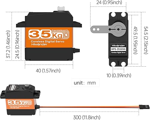 Miniatura 3 de Engranaje de metal del motor servo sin núcleo del alto esfuerzo de torsión de 77.2 lbs Servo Digital y del engranaje del acero inoxidable para el
