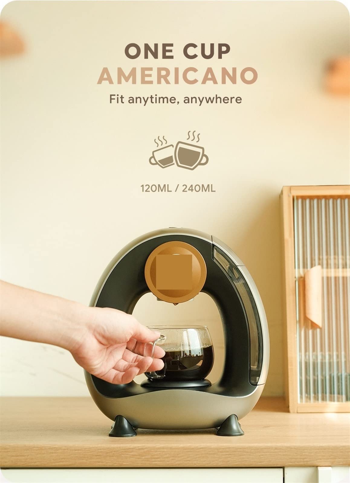 DieffematicKF Ekspresy do kawy MINI ekspres do kawy przenośny ekspres do kawy Americano napar z kawą w proszku i liśćmi herbaty jednorazowa kawiarnia Brewer