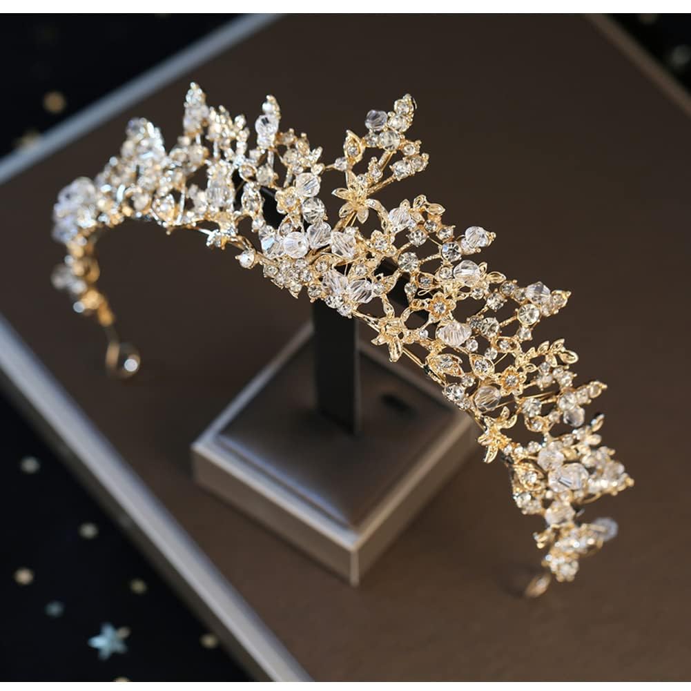 TITIVATE Tiara Kristall Krone Hochzeit Tiara Braut Tiara Kristall Strass Tiara Krone Prinzessin Tiara Kristall Strass Legierung