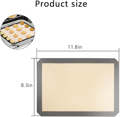 Miniatura 7 de 2 alfombrillas de silicona para hornear alimentos, alfombrilla de silicona segura para hornear, alfombrilla antiadherente para hornear pan, bandeja