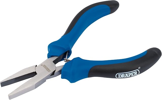Draper 12536 Flat Nose Mini Pliers with Soft Grip, 115mm
