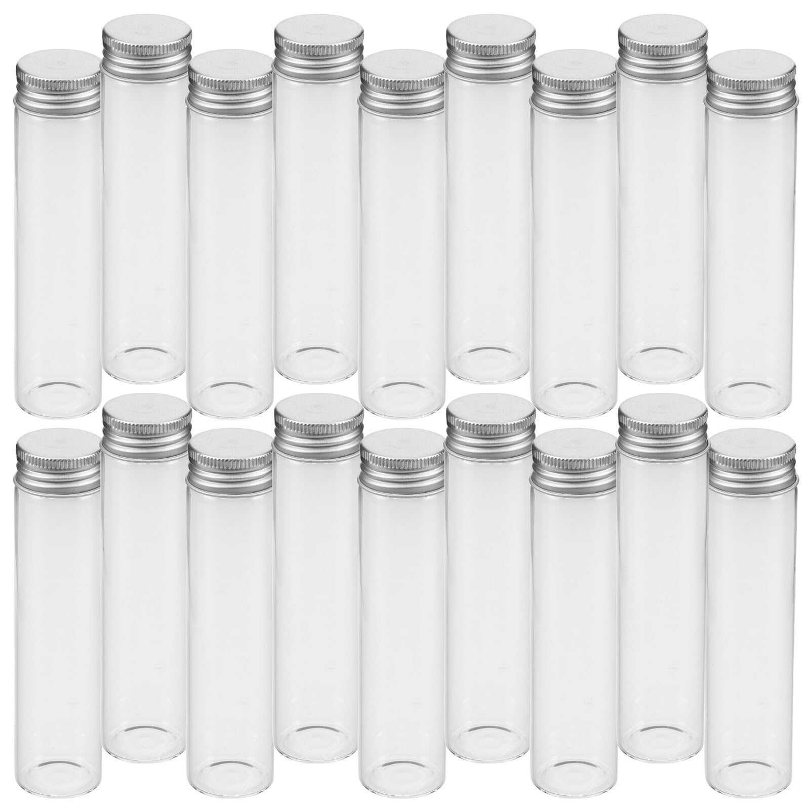 GALPADA 30 Bottiglie in Vetro da 60 Ml con Tappi in Alluminio Fiale Trasparenti Ermetiche per Cosmetici Profumi Contenitori Portatili per Trucco e Cura Piante Provette Resistenti per