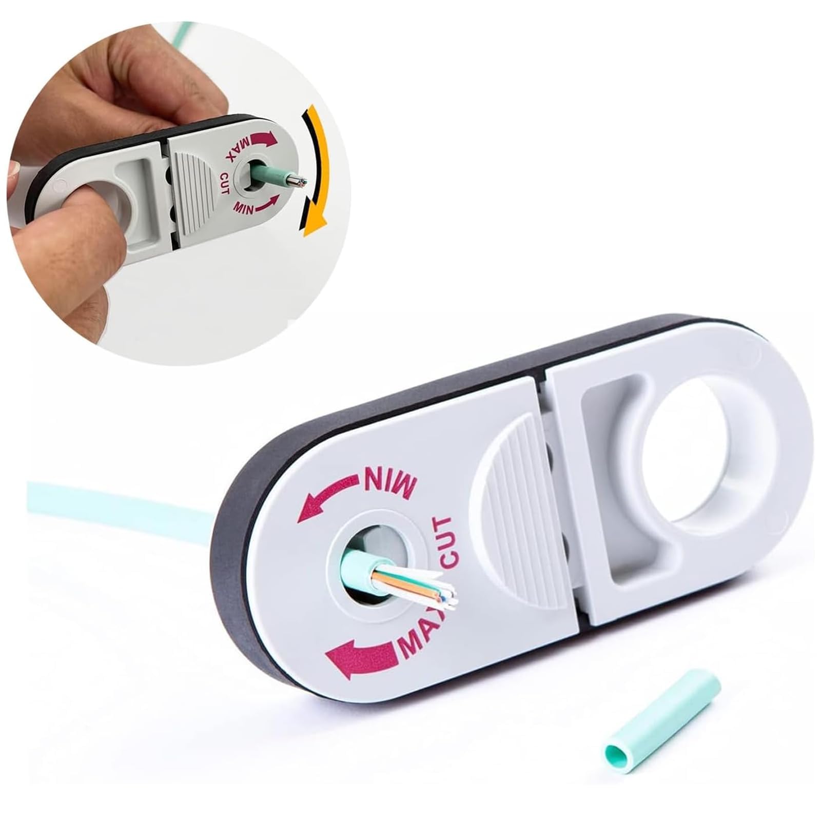 Universal Network Wire Stripping Tool for Cat5e, Cat 6, Cat 6a, Cat7, Cat 8 - Professional Coaxial Cable Stripper and Cutter for UTP, STP, SFTP - Adjustable Blade, Compact Design (White)