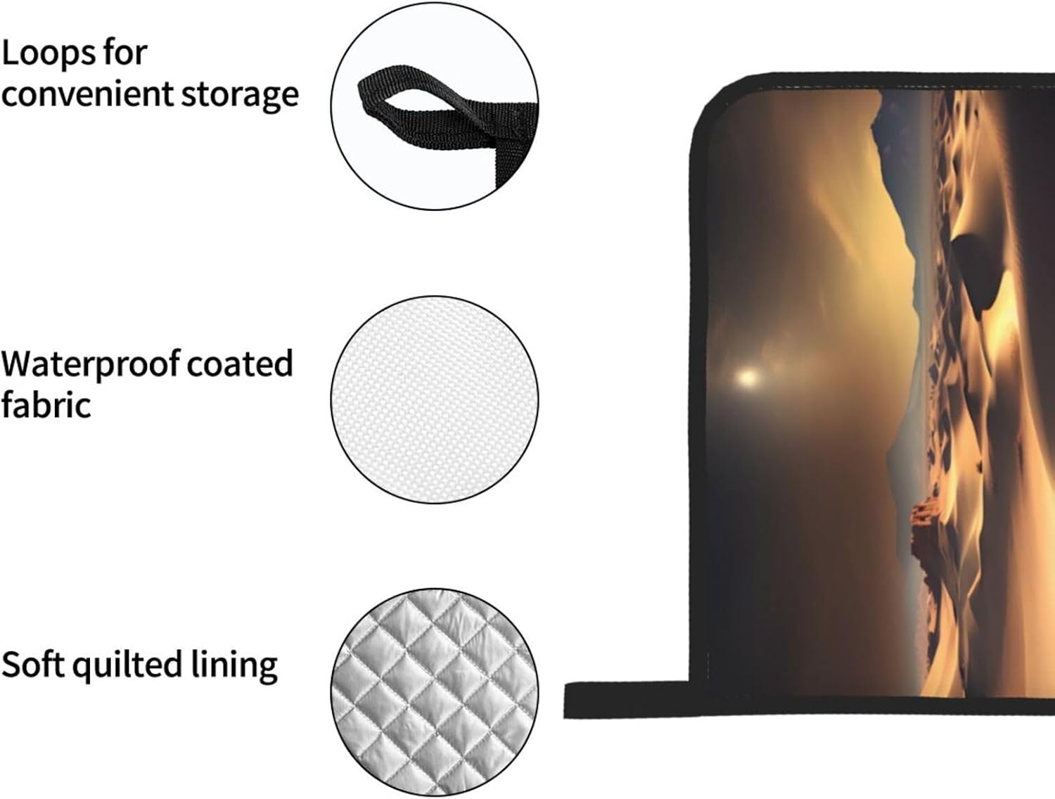 Sahara Desert Oven gloves and heat-resistant mat 4-piece set. Suitable for grilling, microwave oven frying, and baking