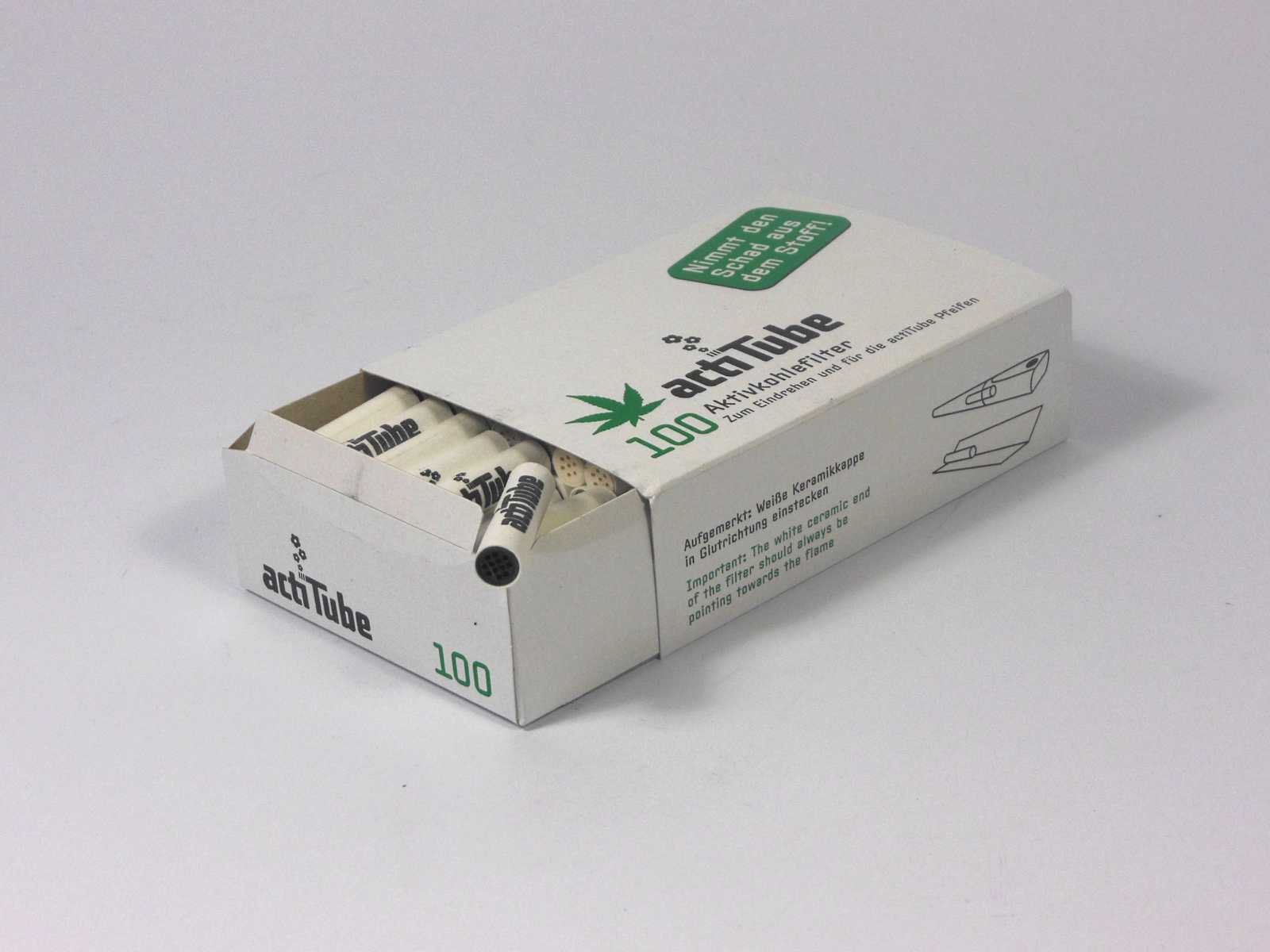 ActiTube Juego de 2000 filtros de carbón activo, 20 cajas de 100 unidades, 9 mm, filtro de rosca, tubo