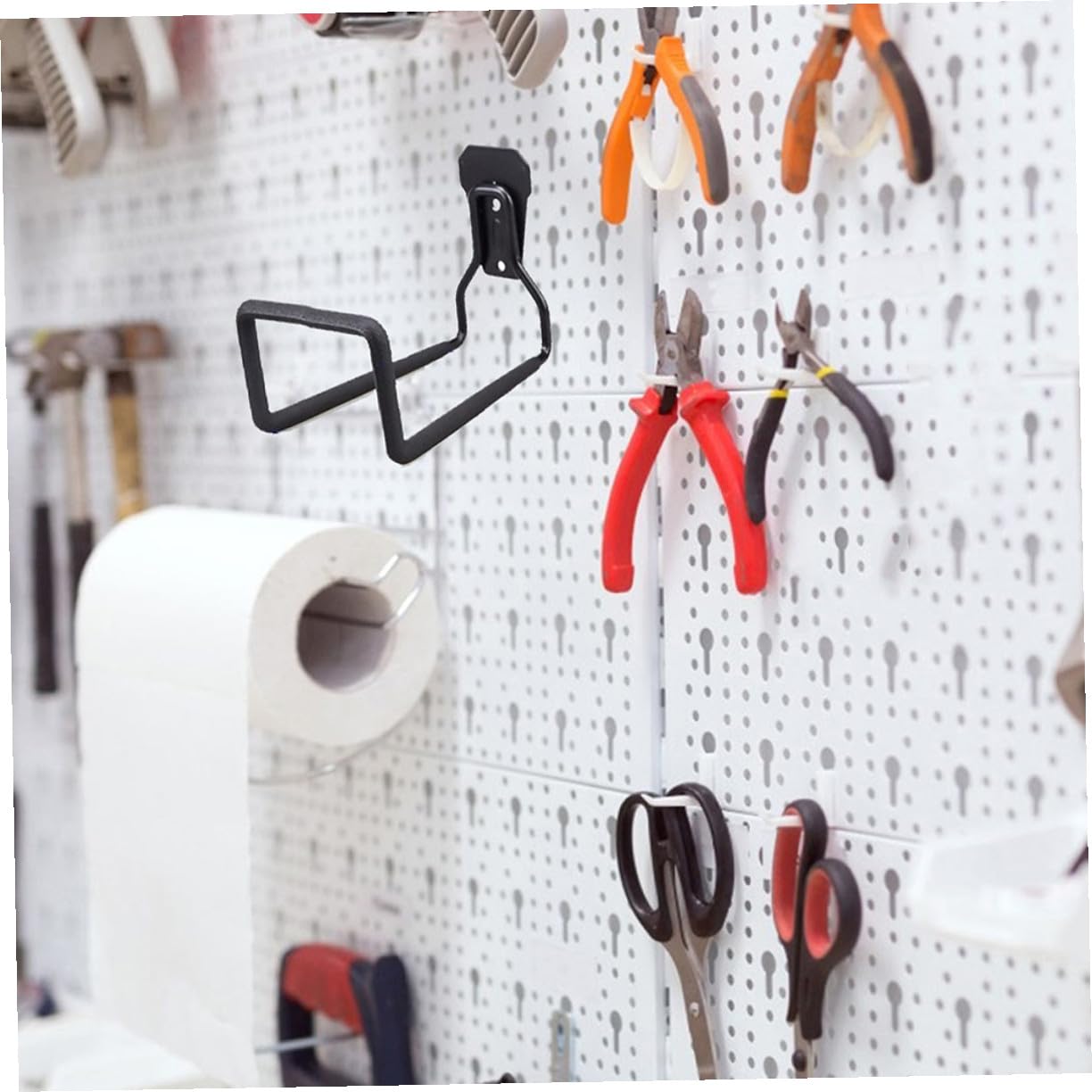 Toddmomy 2 Ganchos de Garaje para Colgar Herramientas y Cables de Extensión, Resistente Hierro Recubrimiento Plástico Negro, Fácil Instalación para Almacenamiento en Garaje