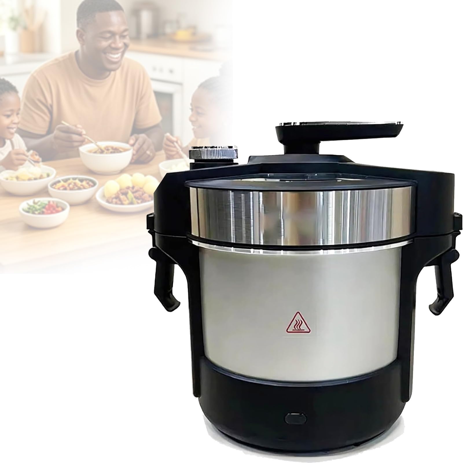 6L Ignamu Tamper, Robot Kuchenny Sw-low O Mocy 1000 W | Dla 5-8 osób, do przygotowywania puree z batatów, fufu i amali, ze stali nierdzewnej, łatwy do czyszczenia