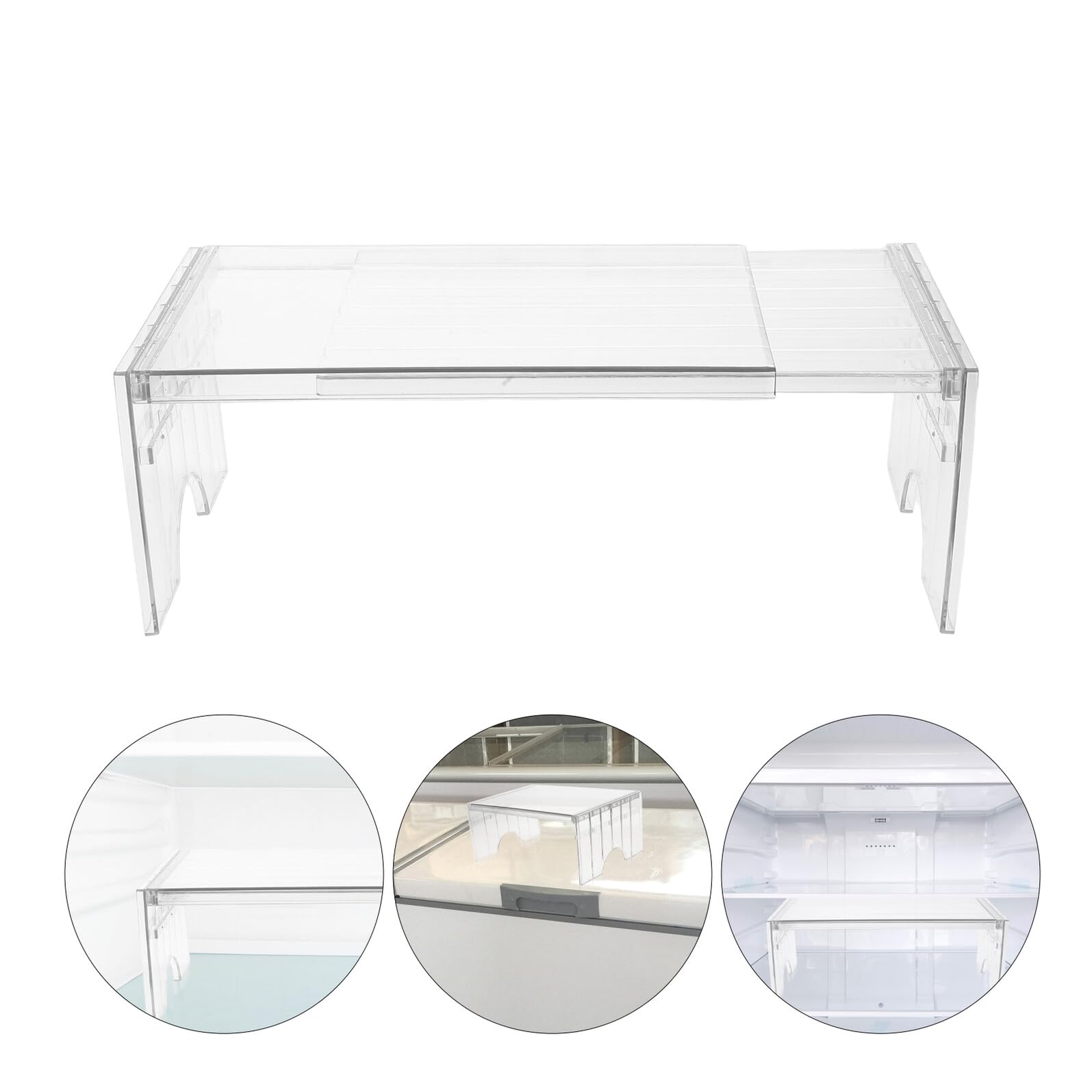 Veemoon Estante Ajustable y Apilable para Frigorífico Divisor de Almacenamiento Flexible y Extensible Organizador Modular para Congelador Despensa y Armario de Cocina Resistente y Moderno
