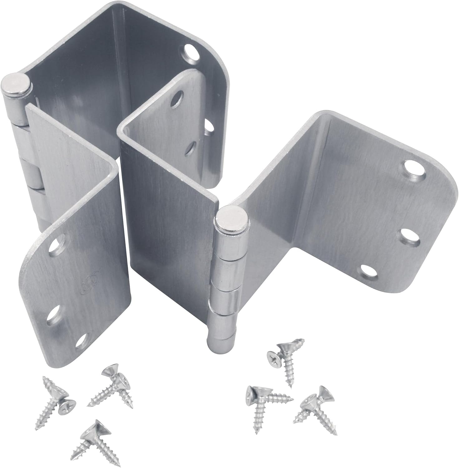 Stone Harbor Hardware Swing Clear Offset Hinge, 3-1/2 Inches, 5/8" Radius Corner, Fits Doors 1-3/8" to 1-3/4" Thick, 2-Pack, Satin Chrome