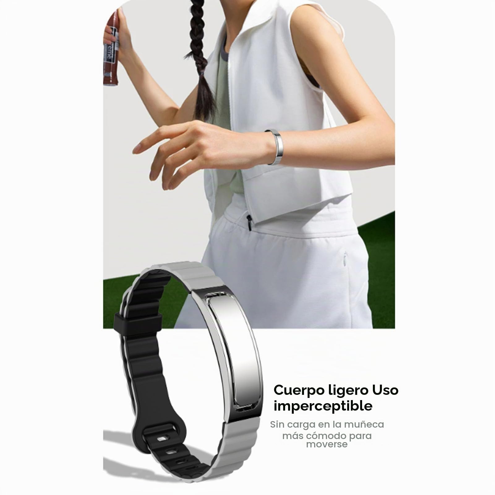 SIXRUN Pulsera Inteligente, Rastreador de Actividad con Contador de Pasos, Monitor de Sueño, Modos Multideporte, Selfie Remoto, Resistente Al Agua IP68, para Mujeres y Hombres (Silver)