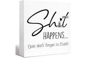 Funny Bathroom Decor with a Twist: Shit Happens Wood Sign