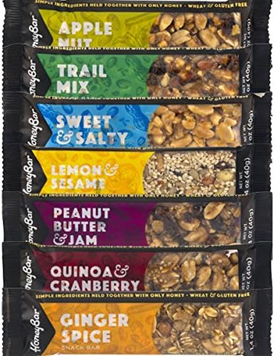 HoneyBar All-Natural Health Bar Variety Pack Certified Kosher 1.4 oz - 14 Count