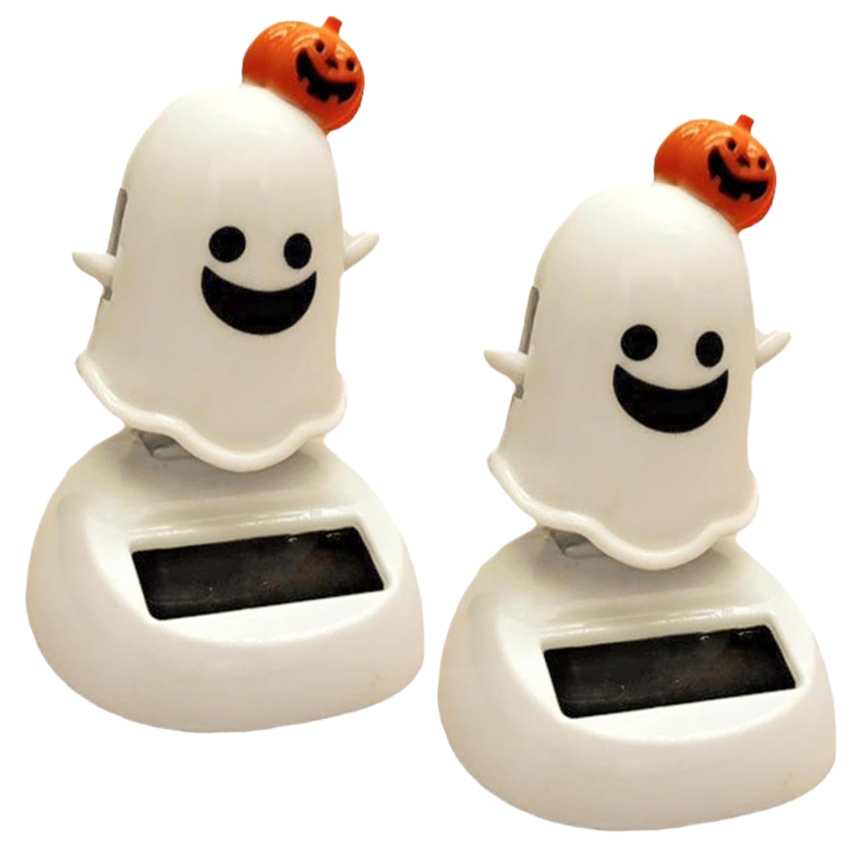 Sjfbebsy Dashboard Bobbleheads 2Pcs Halloween Ghost-shaped Solar Dancing Figurines Cute 3.35x1.57in ABS Car Bobble Head Dashboard Halloween Decorations - Solar Dancing Toys