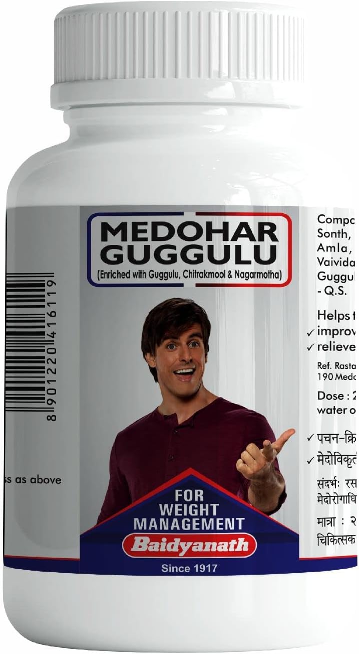 Baidyanath Asli Ayurved Medohar Guggulu 120 Tab| Enriched with Guggulu, Chitrakmool and Nagarmotha (Trusted for weight management