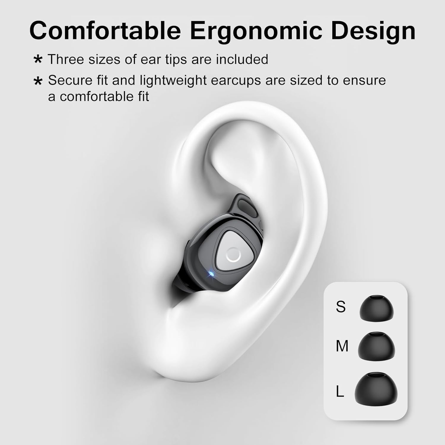 Wireless Earbuds, 2026 Bluetooth Headphones In Ear with 4 ENC Noise Cancelling, 40H Mic Clear Calls Bluetooth earphones, Deep Bass IP7 Waterproof Mini Ear Buds, USB-C Comfortable for Sport,Work Black — view 6
