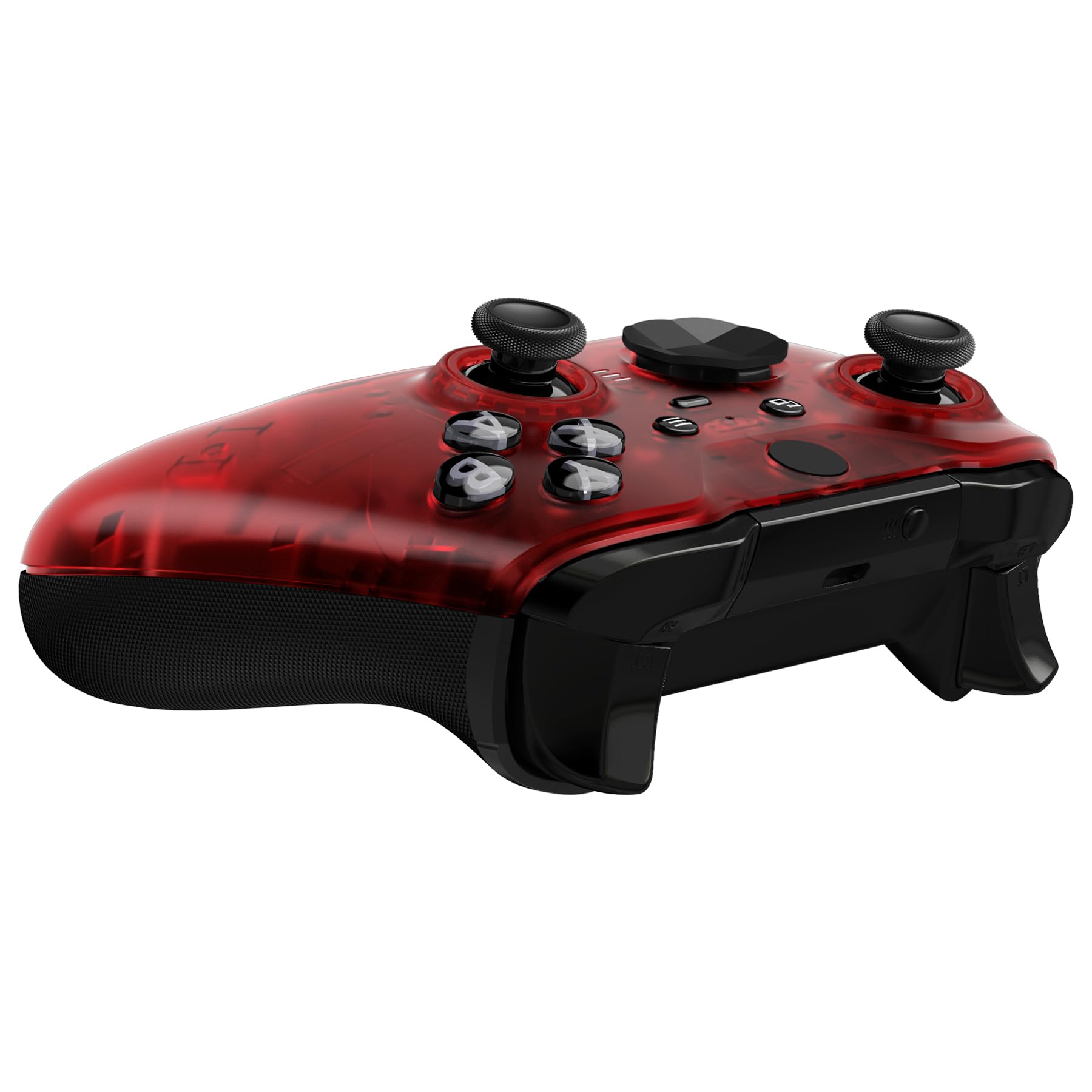 eXtremeRate Clear Red Replacement Faceplate Cover for Xbox One Elite Controller Series 2 (Model 1797), Custom DIY Front Housing Shell Case & Accent Rings for Xbox Elite Series 2 Core Controller — view 9