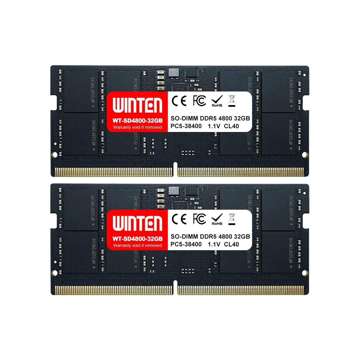 WINTEN ノートPC用 メモリ DDR5-4800 64GB（32GB×2 ノートPC用 DDR5