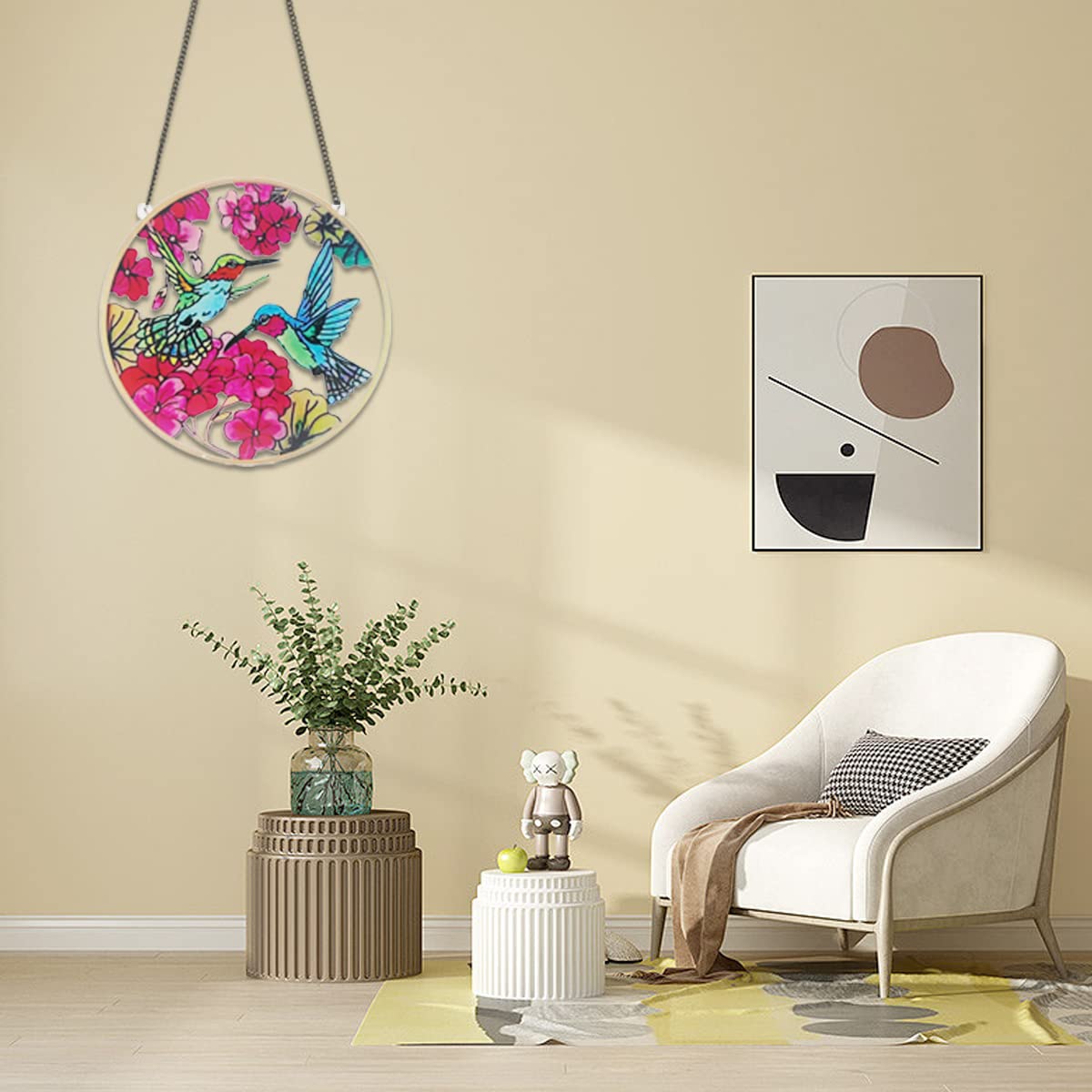 VAIIEYO Kolibri Sonnenfänger Aus Acryl – 7,8 Zoll Fensterdekoration Mit Metallkette | Doppelseitig, Lichtreflektierend
