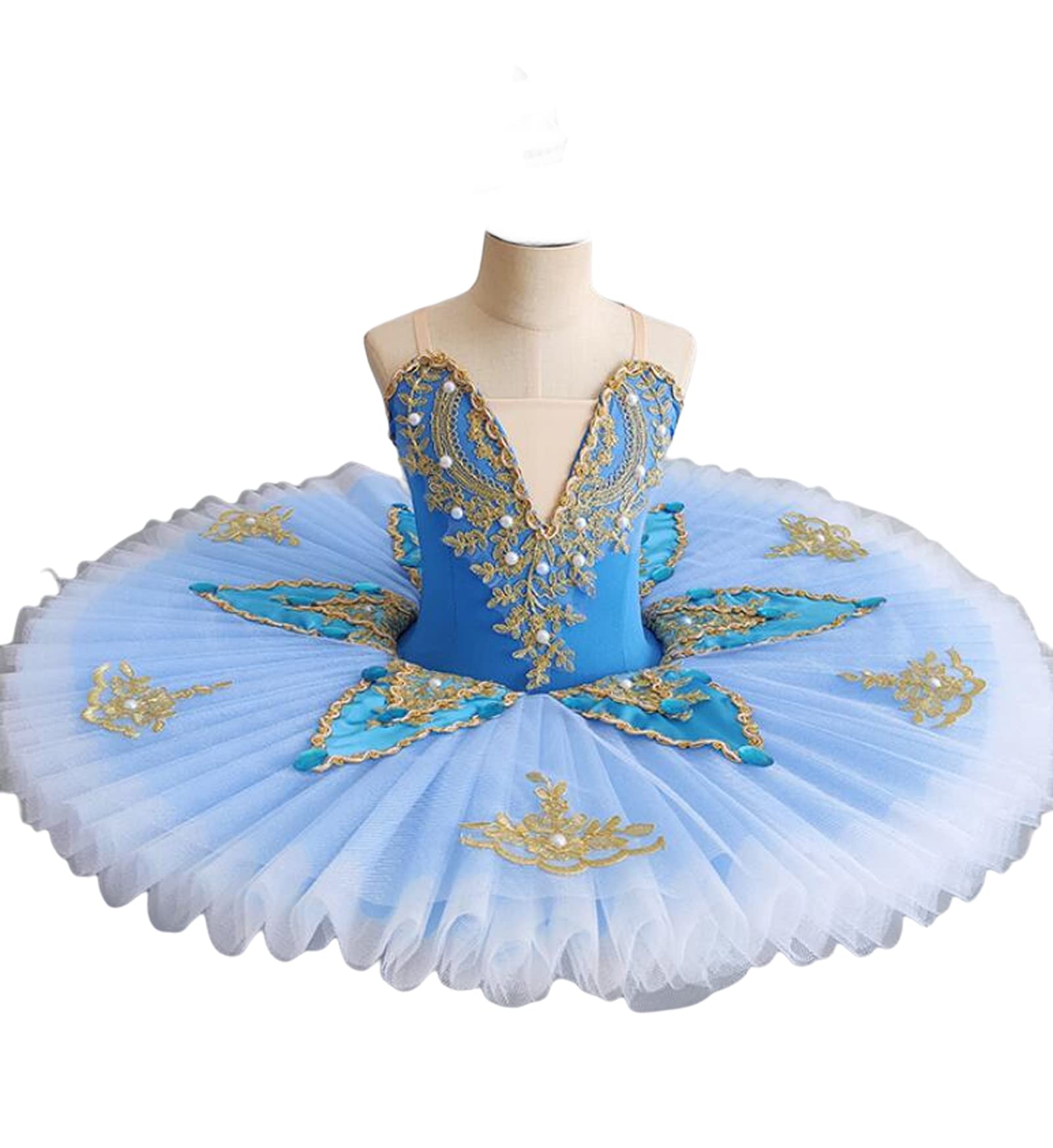 Falda Tutú de Ballet para Niñas Disfraces de El Lago de Los Cisnes Leotardo con Falda Y Camisola Ropa de Baile de Bailarina Vestido de Princesa de Cuento de Hadas para Competiciones Ropa de Entrenami