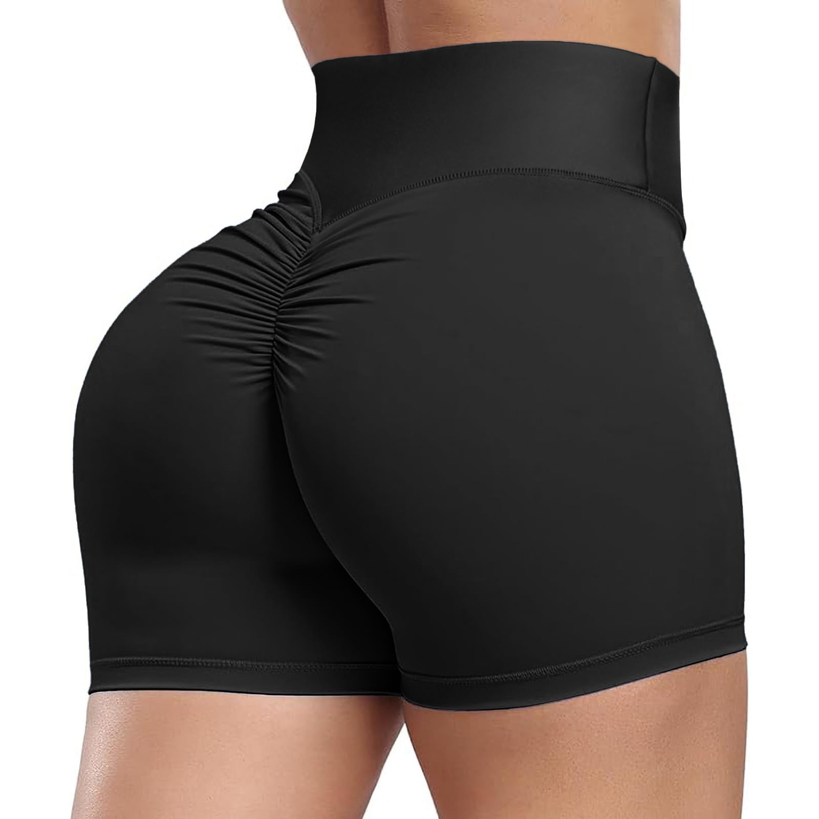 KIWI RATA Scrunch Workout Shorts for Women High Waisted Booty Shorts Butt Lift Yoga Gym Shorts