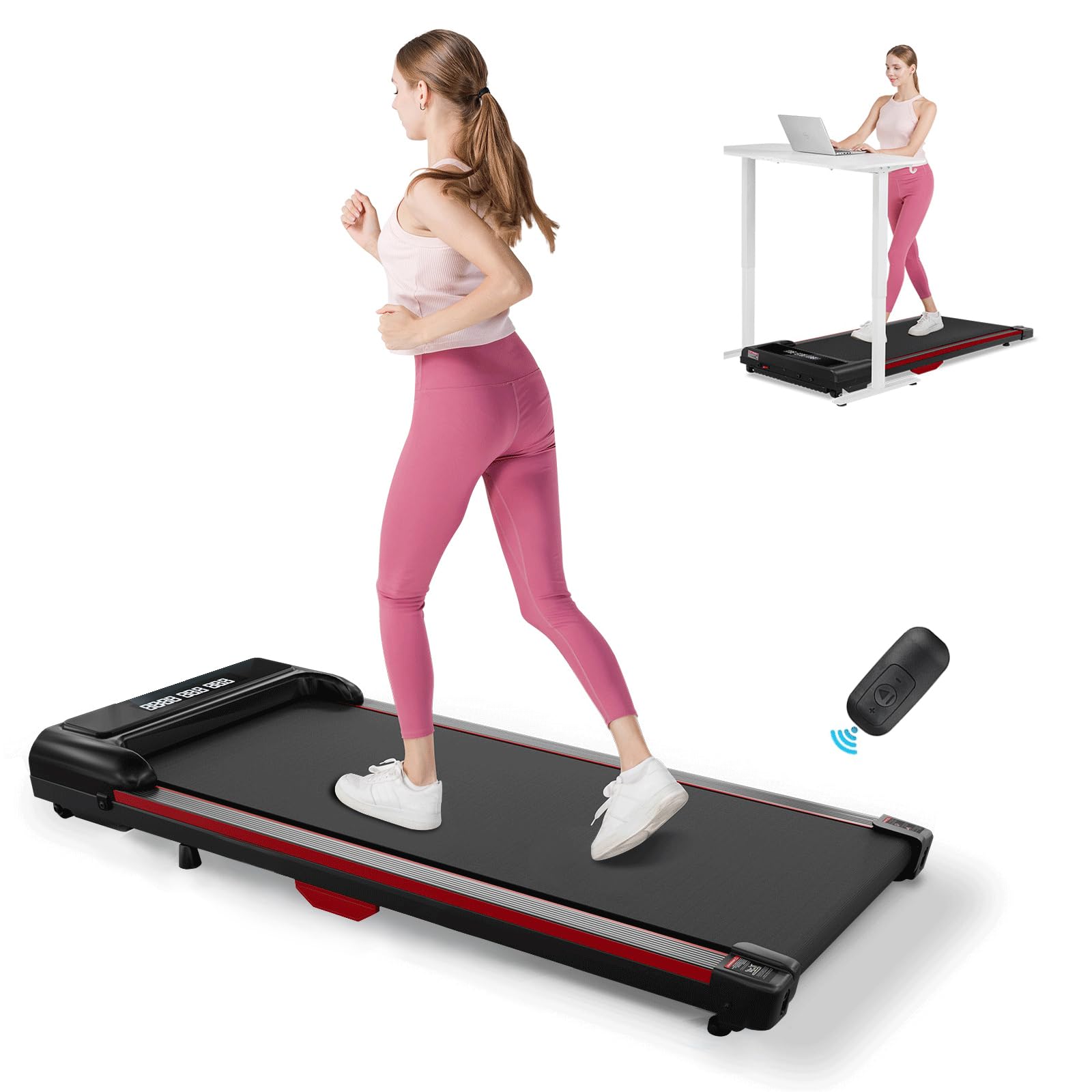 GORISE Walking Pad, Under Desk Treadmills for Home, Walking Pad with Incline, Treadmills with Remote Control APP LED Display, 3 in 1 Portable Walking Treadmill, Shock Absorption Design