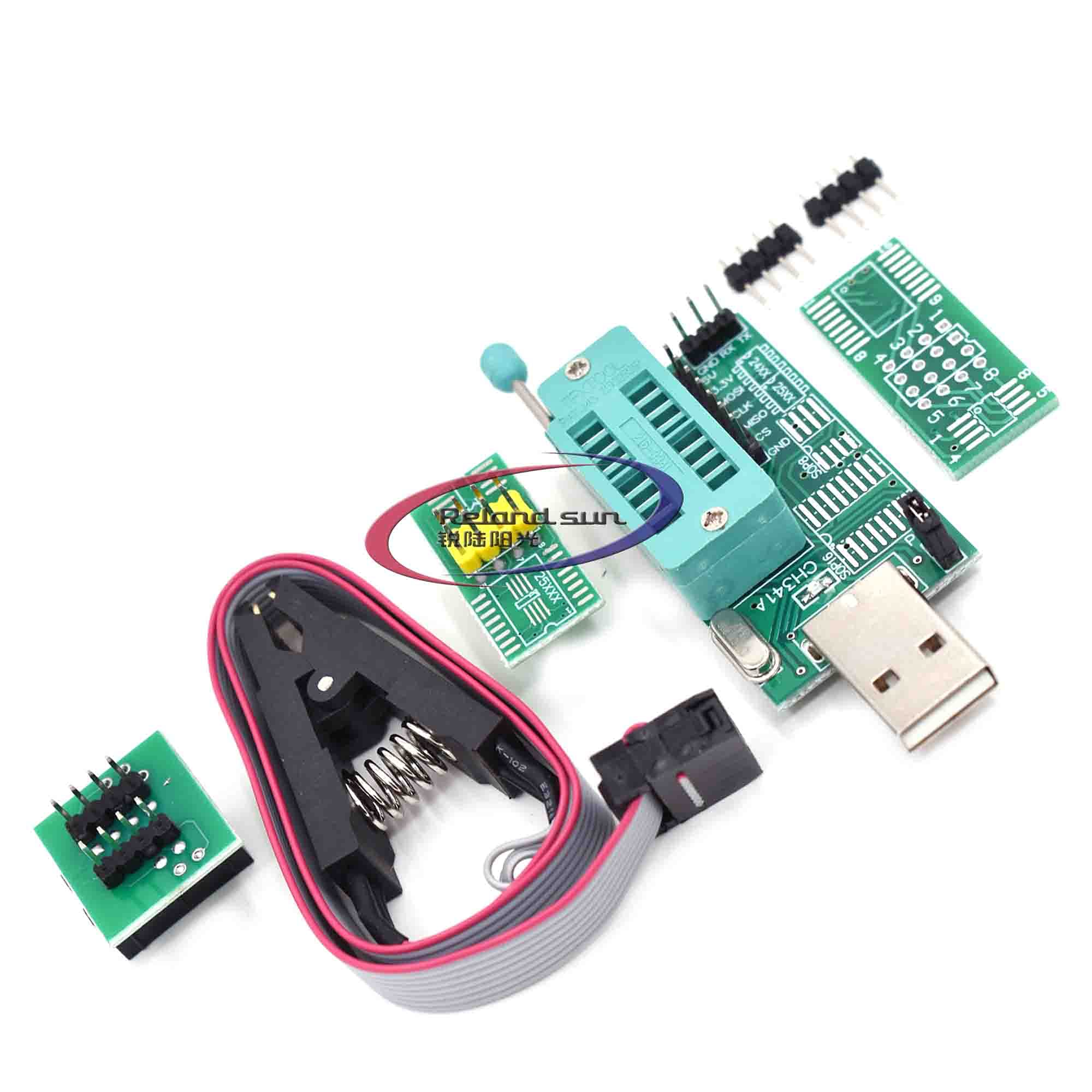 Reland Sun Bios Board MX25L6405 W25Q64 USB Programmer LCD Burner CH341A Progammer for 24 25 Series (Progra kit)