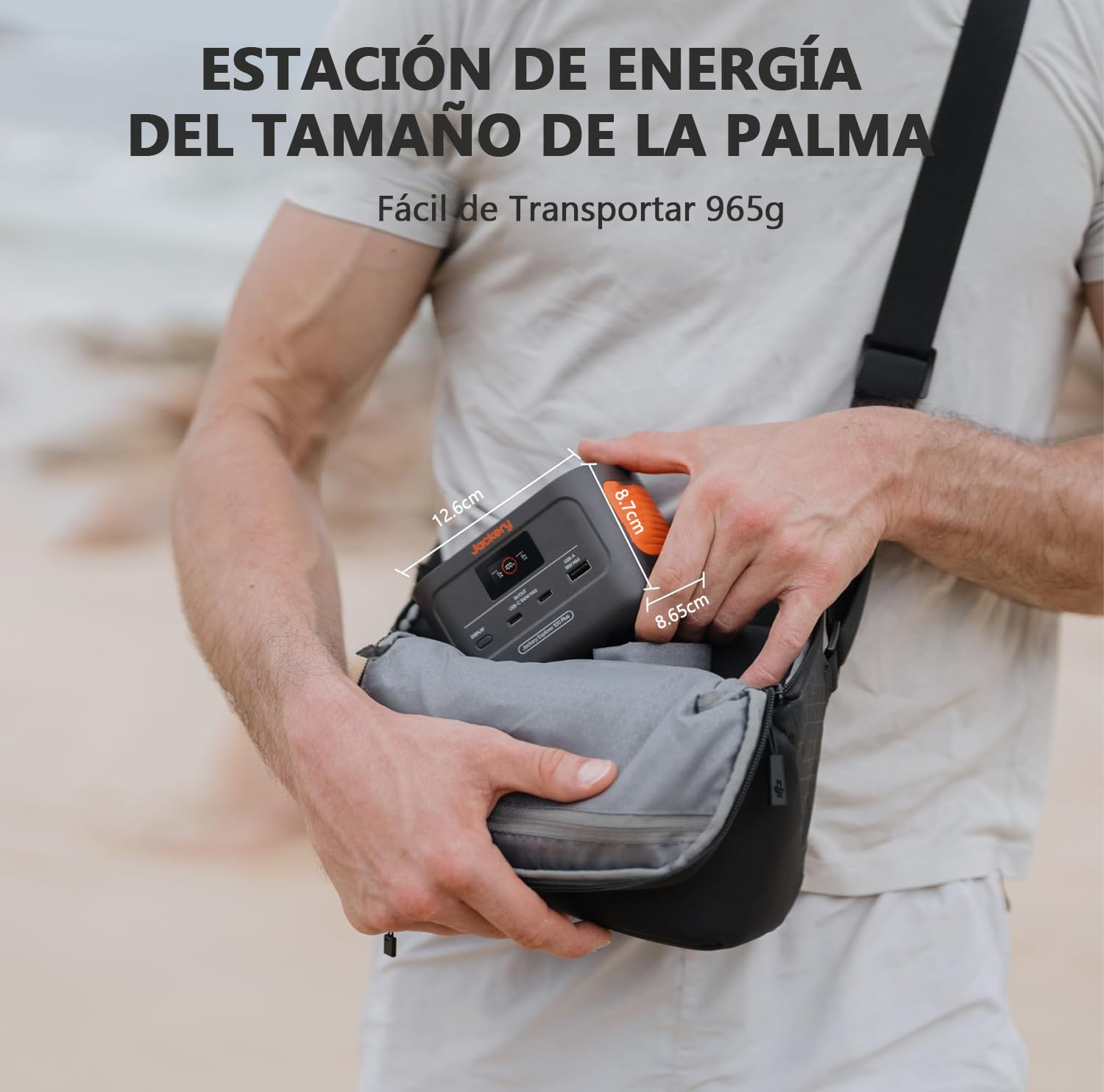 Jackery Explorer 100 Plus Estación de Energía Portátil 99Wh/31000mAh | Batería LiFeP04, 3 Puertos USB-A/C 128W Salida Max, Tamaño de Palma de mano para Viajes de Negocios, Excursiones