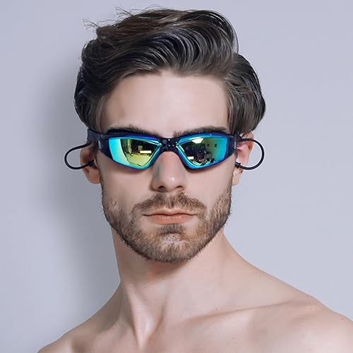 Miniatura 7 de Gafas de natación, antivaho anti-UV, sin fugas, gafas de natación ajustables con visión clara para mujeres y hombres