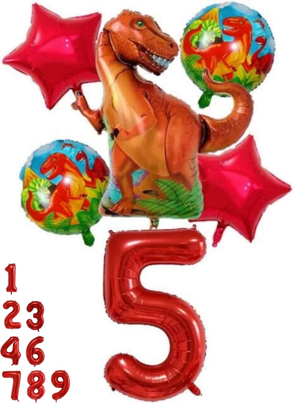 DIWULI Dinosaur Party Decorations Set Number 5 Balloon