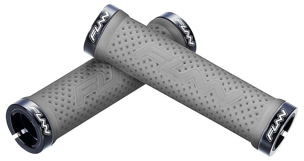 FunnCombat II Mountain Bike Handlebar Grips with Double Lock on Clamp, Comfortable and Durable Grips with 22 mm Inner Diameter, Waffle Patterned Bike Grips for MTB/BMX