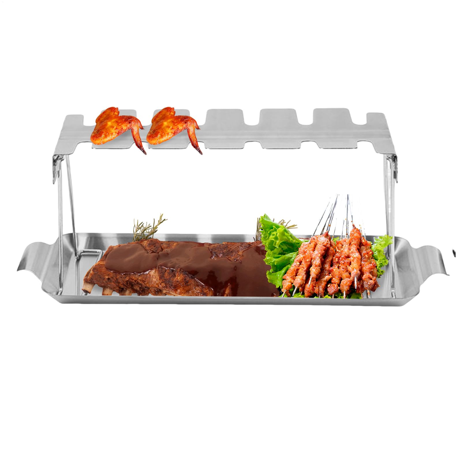 Estante para patas de pollo de acero inoxidable con soporte antiadherente para horno