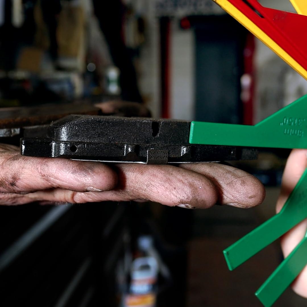 4LIFETIMELINES Brake Pad Thickness Measuring Gauge Tool - Quick Assessment, SAE & Metric, Comprehensive Measurement - Durable, Robust and Space Saving Design