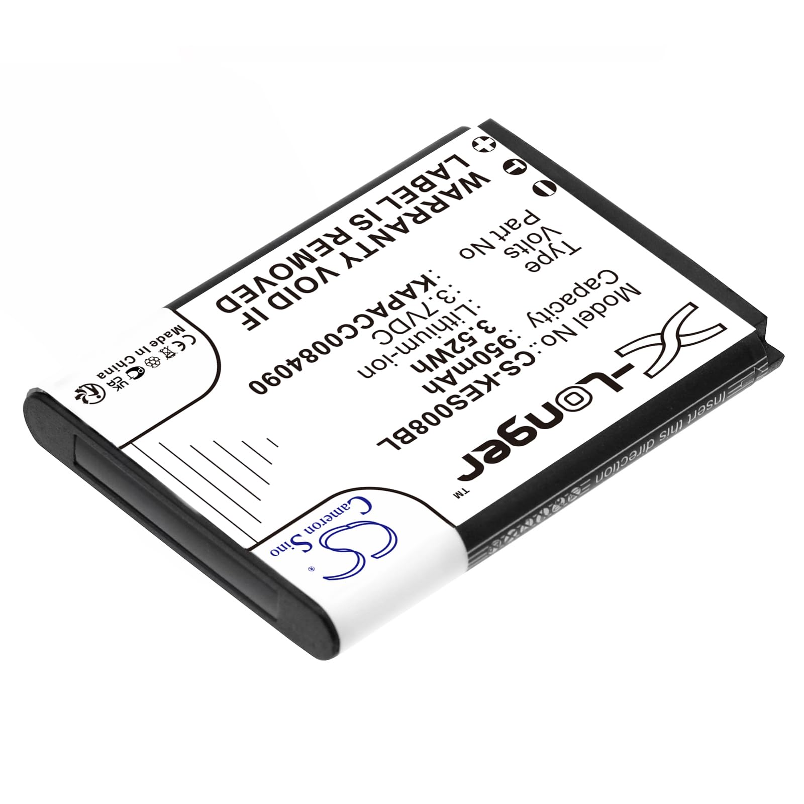 Techtek Batteries Compatible avec [KAP Else] ES-KAP-Ad VR, ESKAPAD remplace KAPACC0084090 FBA Noir