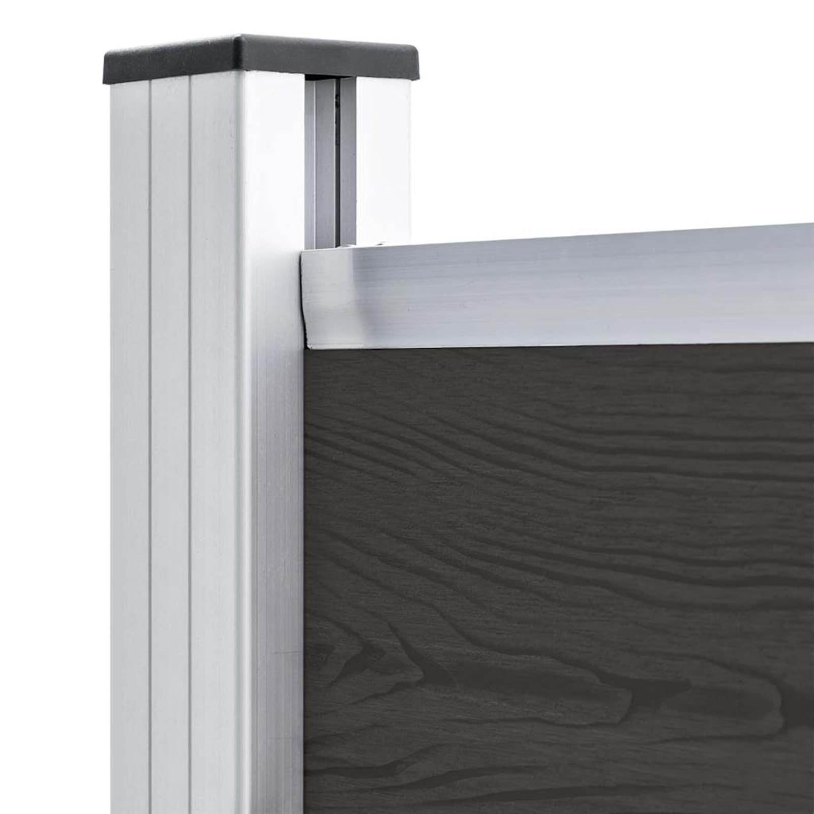 Gecheer Zaunelement WPC 95x186 cm Schwarz, WPC Zaun Sichtschutzzaun Windschutzzaun Gartenzaun für Terrasse Balkon Sitzbereich148979