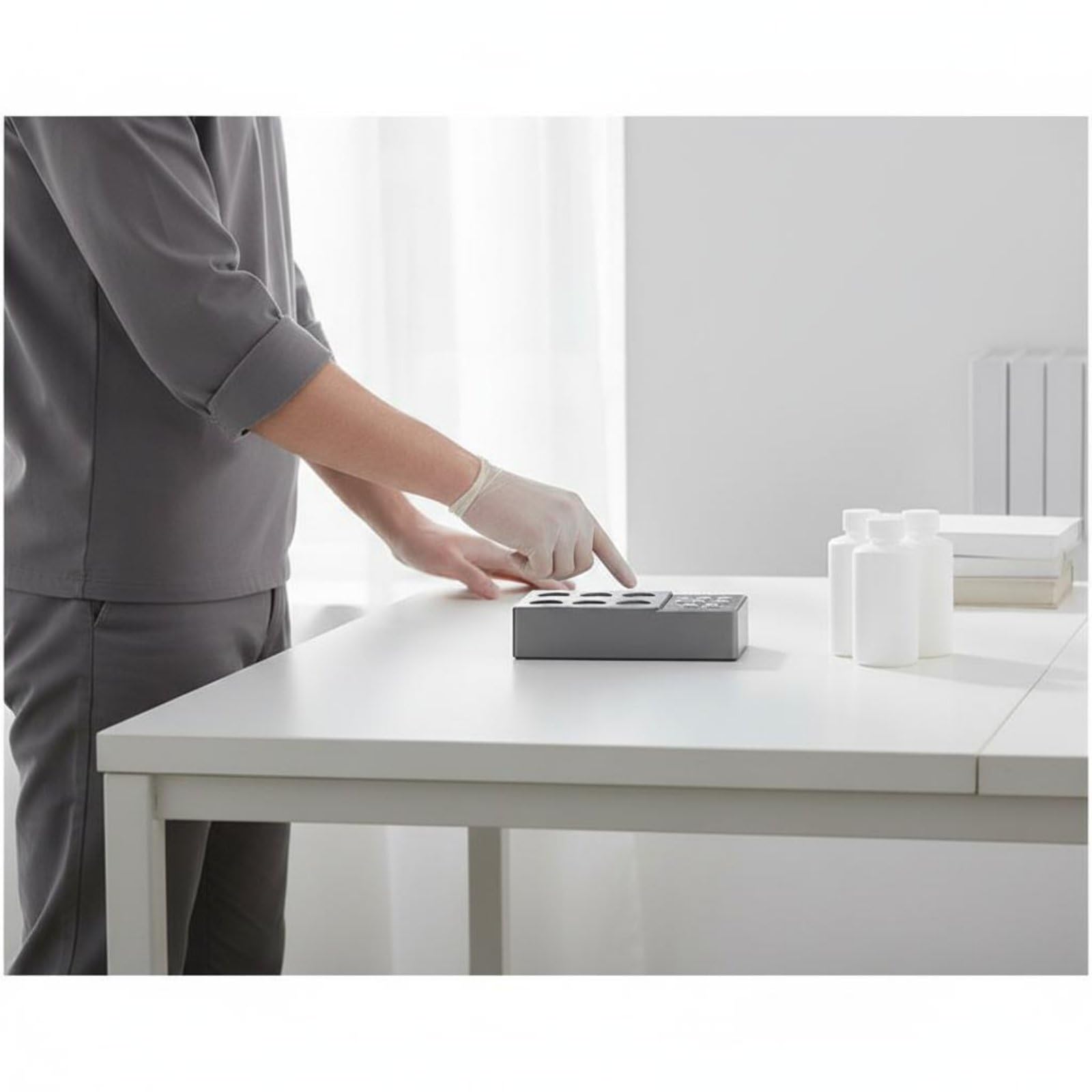 Mezclador de Automático Agitador Mezcladora con Seis Plazas de Mezcla y Operación por Botón Ligero y Ahorra Esfuerzo Manual Adecuado para Tatuadores y Pintores, Array, Negro