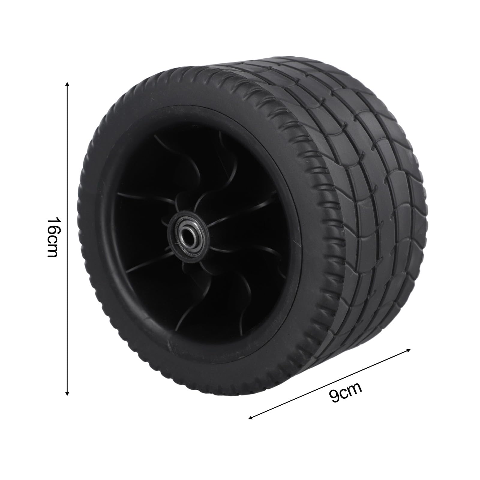17,8 cm Ersatzräder für Gartenwagen, 360° drehbare Bollerwagenreifen mit Doppellager für Bollerwagen-Ersatzteile (4 Stück)