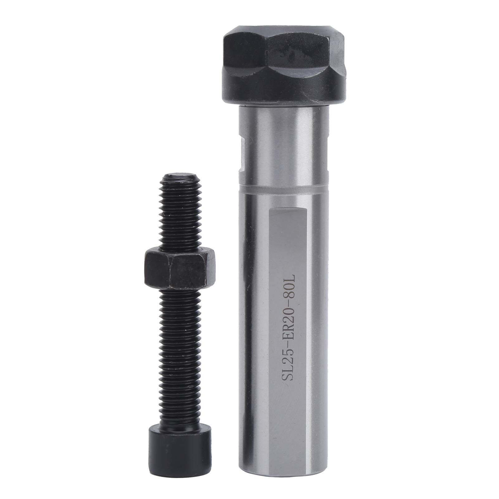 SL25 ER20 80L Lathe, Telescopic Straight Shank Tool Holder for Milling Machines, Speed Steel Material, Precise Grinding, Hole Processing, Screw Tightening
